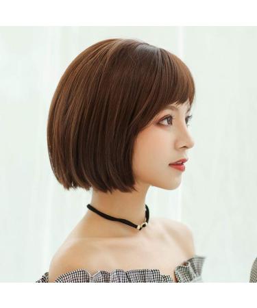 BGHJUE Short Hair Wig for Women - Natural Bobo Wave with Side Bangs | Perfect Clavicle Length for Round Face - Buy Online on GoSupps.com