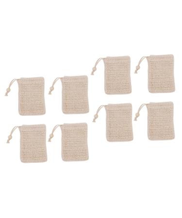 Baluue 8 Pcs Cotton Linen Soap Bag Bar Soap Pouch Soap Net Soap Exfoliating Pouch Bar Soap Bag Khaki 14x9.5cmx2pcs Khakix2pcs
