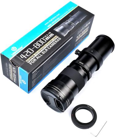 Lightdow 420-800mm f/8.3 Super Telephoto Lens + T Mount Ring for Sony Alpha Mirrorless Cameras - Buy Online on GoSupps.com