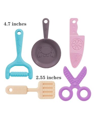 5-Piece BPA-Free Baby Silicone Chewing Toy Set - Sensory Tools for Autism & ADHD - Soft Molar Biting Rings - EJ Kitchen Tools - Buy Online on GoSupps.com
