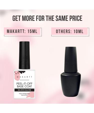 Makartt Peelable Base Coat 15ML | Peel Off Gel Base Coat for Gel Nail Polish | Salon Quality | UV Lamp Required - Buy Online on GoSupps.com