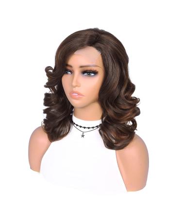 Quantum Love Short Loose Curly Body Wave Wig for Black Women - Mix Brown, 16 inches - Buy Online on GoSupps.com
