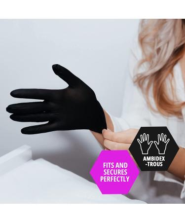 Medpride Black Nitrile Exam Gloves, Large, 100 Count Pack | Latex/Powder-Free, Non-Sterile Exam Gloves - Buy Online on GoSupps.com