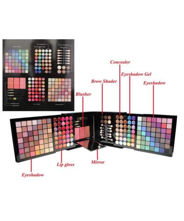 Shogpon 177 Colors Professional Eyeshadow Palette | Complete Makeup Kit with Concealer Blush Lip Gloss & Eyebrow Powder for Global Shipping - Buy Online on GoSupps.com