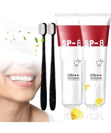Sp 8 Ultra Whitening Toothpaste Sp-8 Pasta Dental Brightening Probiotics Whitening Toothpaste Deep Cleaning Care Fresh Breath Stain Removing Toothpaste (2Pcs)