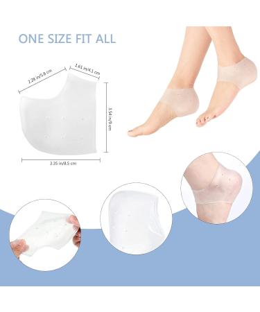 Silicone Heel Pads - 2 Pairs Gel Protectors for Plantar Fasciitis Relief & Heel Pain - Buy Online on GoSupps.com