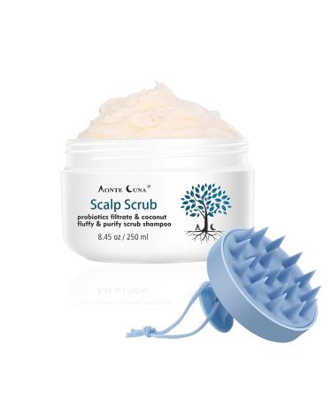 Scalp Exfoliator Scrub,Itchy Scalp Treatment for Scalp Dandruff,Hair Scrub for Hair Detox,Sulfate-Free Hair Scrub Treatment To Soothe a Dry, Flaky, Itchy Scalp,Removes Buildup,With Scrubber.