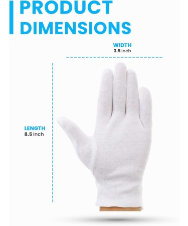 Washable White Cotton Gloves for Eczema and Dry Hands - 20pcs Moisturizing Gloves for Daily Work and Jewelry Inspection | Soft and Breathable - One Size Fits All - Buy Online on GoSupps.com