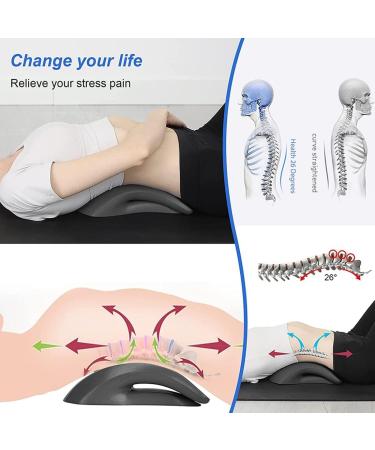 Veneka Lumbar Vertebrae Back Support Pillow - Pain Relief for Lower Back | Traction & Comfort in Black - Shop Internationally! - Buy Online on GoSupps.com