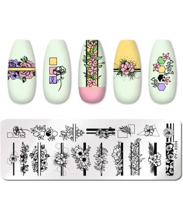Riveryy 12 Pcs Nail Stamping Template Set - Geometry Animal & Flower Patterns for DIY Nail Art Decoration - Buy Online on GoSupps.com