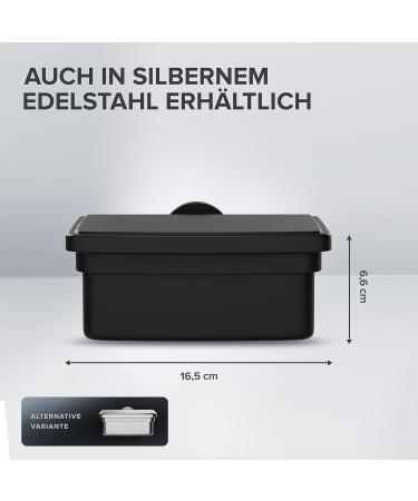 Ovimar Wet Wipes Box with Lid - Noble Black Powder-Coated Stainless Steel | Keep Cosmetic Towels Fresh | Drill Installation - Buy Online on GoSupps.com