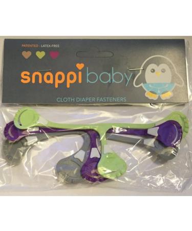 Snappi Cloth Diaper Clips - 3 Count Pack | Replaces Diaper Pins | For Cloth Prefolds & Flatfolds | Gray/Green/Purple - Buy Online on GoSupps.com
