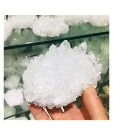 Natural White Ghost Quartz Crystal Cluster Crystals raw Gemstone Specimen for Home&Office Decoration fengshui ZJGIDTEM (Size : 300-400g)