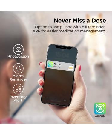 AUVON Canvas Weekly Pill Organizer for Vitamins & Supplements - Large AM/PM Pill Box with Portable Zipper Cloth Bag - 7 Day Pill Case in Black - Buy Online on GoSupps.com