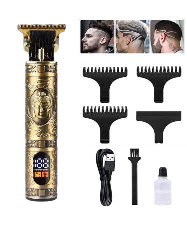Hair Trimmer Men's Beard Trimmer Hair Trimmer Care Set with LCD Screen Wireless T-Blade Trimmer Rechargeable USB Men's Razor with 3 Guide Combs (#2)