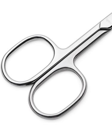 LIVINGO Premium Stainless Steel Manicure Nail Scissors | Multi-purpose Cuticle Grooming Kit for Eyebrow, Eyelash, Dry Skin | Curved Blade 3.5 inch Silver - Buy Online on GoSupps.com