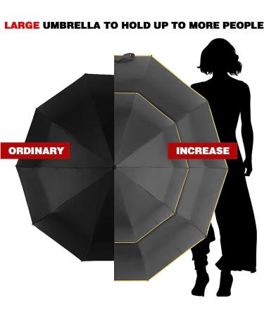 KAMAIXUN 62 Inch Oversize Windproof Golf Umbrella - UPF 40+ Compact & Lightweight for Sun & Rain - Portable for Travel - Men & Women - Black - Buy Online on GoSupps.com