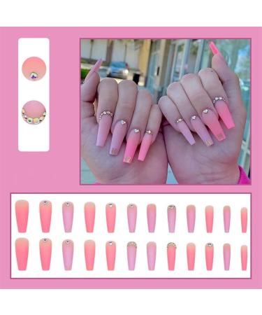 False Nails Press On Nails Fake Nails Artificial Full Cover Manicure Tool Nail Tips 24pcs/Box Artificial Finger Acrylic Nail Kit Manicure Kit for Women (Size : 07) (3) - Buy Online on GoSupps.com