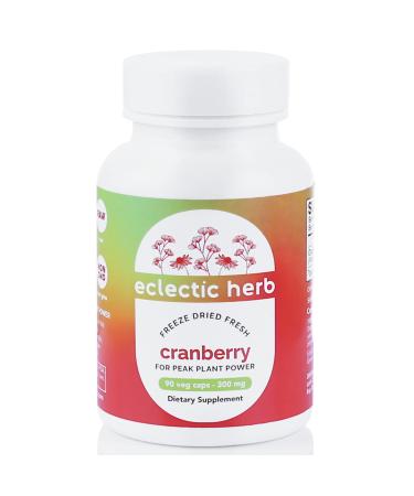 Eclectic Institute Raw Fresh Freeze-Dried Non-GMO Cranberry | Urinary Tract Support | 90 CT (300 mg) Blue 90 Count