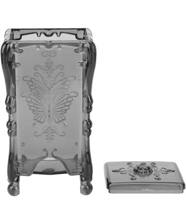 Makeup Cotton Holder Rose Flower ABS Practical Storage Box Large Capacity for Home (Transparent Grey) - Buy Online on GoSupps.com
