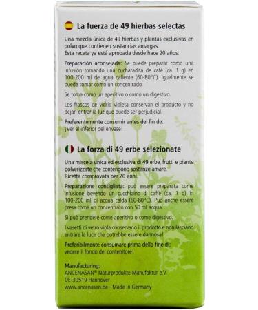 Ancenasan Herbal 120g - 49 Bitter Herbs & Spices | Alcohol-Free Gluten-Free Vegan 100% Natural - Buy Online on GoSupps.com
