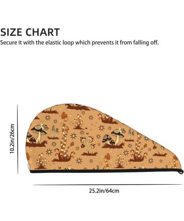 Buy Hair Towel Wrap - Quick Drying Hair Turban with Button | Soft & Absorbent (Brown Mushrooms) - International Shipping Available - Buy Online on GoSupps.com