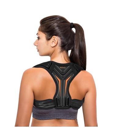 AEVO Compact Posture Corrector for Men and Women, Adjustable Upper Back Brace for Clavicle Support, Neck, Shoulder, and Back Pain Relief, Invisible Comfortable Back Straightener, M Medium (Pack of 1)