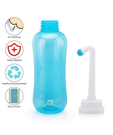 Peri Bottle 500ml: Portable Travel Bidet for Postpartum Care, Baby, Women, Bedridden Patients - Includes 2 Nozzles - Buy Online on GoSupps.com