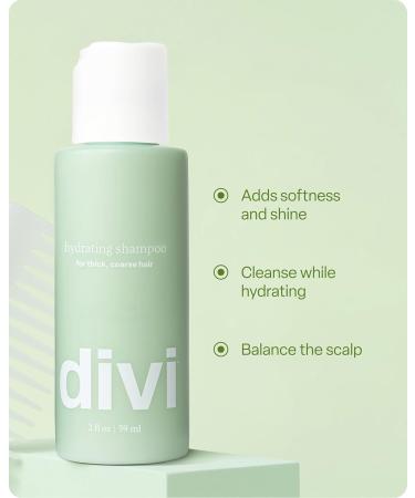 Divi Moisturizing Shampoo - Hydrating Vegan Formula for All Hair Types - 2 Fl Oz Travel Size | Cruelty-Free Paraben-Free Cleanses & Nourishes - Buy Online on GoSupps.com