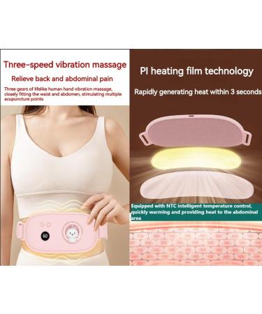 Portable Cordless Menstrual Cramp Heating Pad - Fast Heat Relief for Women and Girls - Electric Wireless Massage Heat Wrap for Back, Waist, and Belly Pain - Pink - Buy Online on GoSupps.com