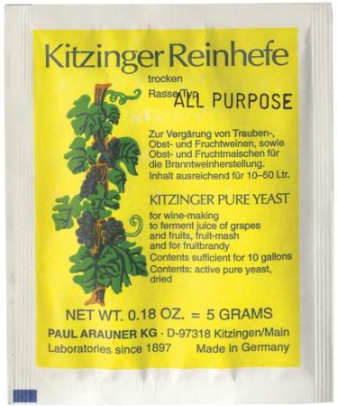 Weinhefe Universal Arauner Kitzinger - Dry Yeast for 50L | Natural Yeast for Obstwein Cider & Metheefe | Alcohol & Hefen hrsalz - Buy Online on GoSupps.com