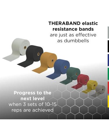THERABAND Resistance Bands 50 Yard Roll - Professional Elastic Latex for Upper & Lower Body Core Exercise Rehab Pilates | Extra Heavy Level 5 - Blue - Buy Online on GoSupps.com
