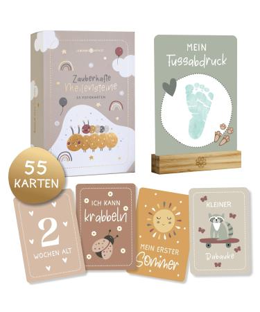 Life compass milestone cards baby - 55 magical monthly maps as a gift for the baby shower with beautiful gift packaging - including card stand made of wood - Buy Online on GoSupps.com