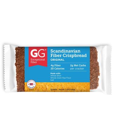 GG Scandinavian Fiber Crispbread Gg Scandinavian Bran Crispbread Original Crackers, 15 Count Original 15 Count (Pack of 1)