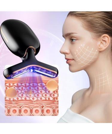Neck Face Beauty Facial Device Multifunctional Face Massager for Face Sculpting and Skin Care At-home Face Spa Tool (Black Gold) - Buy Online on GoSupps.com