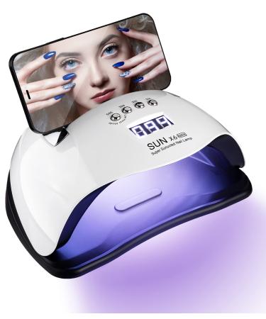 LED UV Nail Lamp 180W UV Lamps for Gel Nails with 4 Timer Settings and Automatic Sensor Professional Nail Dryer Portable Handle Gel Nail Lamp