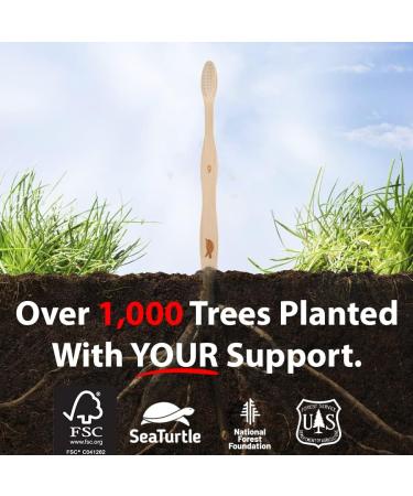 Sea Turtle Plant-Based Bamboo Toothbrushes - Individually Sealed 10 Pack for Adults - Buy Online on GoSupps.com