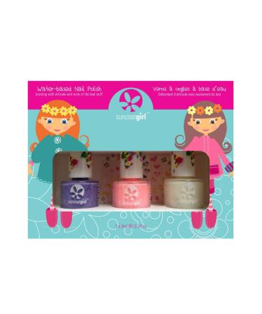 Suncoat Girl Natural Nail Beauty Kit Water-Based Nail Polishes Pretty Me 3 Piece Kit
