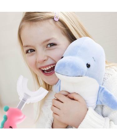 RZM Kids U-Shaped Cartoon Toothbrush | Soft Silicone Brush Head | Age 2-6 Years | 360 Oral Cleaning Design | Pink - Buy Online on GoSupps.com