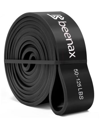 Beenax Resistance Bands Pull Up Assist Bands Set - Thick Heavy Different Levels Workout Exercise Bands for CrossFit Powerlifting Muscle and Strength Training Stretching Mobility Yoga - Men Women Black (50-125 LBS)