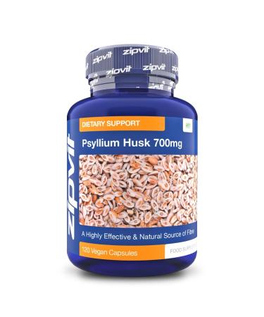 Psyllium Husk Capsules. 700mg Psyllium Husk Powder Per Capsule 120 Vegan Capsules. Psyllium Husks Fibre Supplement.