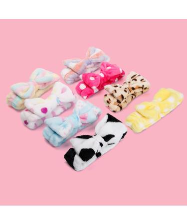 Huachi Spa Headband 8 Pack - Soft Carol Fleece Hairlace for Makeup, Shower, Beauty - Bow Hair Bands for Washing Face - Spa Headbands Set - Buy Online on GoSupps.com