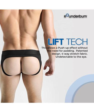 Rounderbum Men's Lift Jock Strap | Butt Lifting Shapewear Black Jock Brief - Buy Online on GoSupps.com