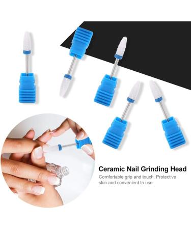 TMISHION Premium Ceramic Nail Drills Acrylic Nail Care Tool with 5 Drill Bits Safety Cuticle Clean Gel Removal(#4) - Buy Online on GoSupps.com