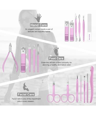 Manicure Set Professional Pedicure Kit Nail Clippers Kit - 18 Pcs Nail Care Tools - Grooming Kit with Luxurious Upgraded Travel Case (Purple) - Buy Online on GoSupps.com