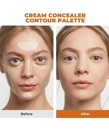 3 Colors Concealer Palette Tricolor Concealer 3 in 1 Color Correcting Concealer Cream with Brush Corrects and Conceals Dark Circles and Blemishes - Buy Online on GoSupps.com
