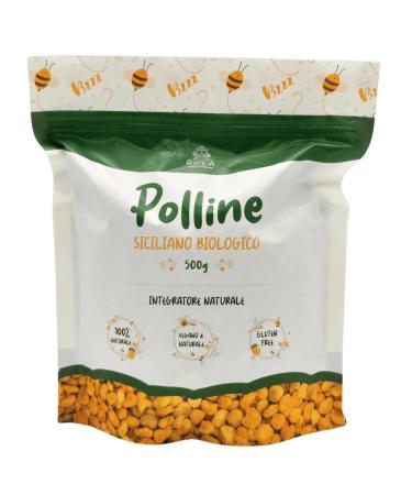 RACILIA Organic pollen 100 Sicilian organic bee pollen rich in vitamins minerals and antioxidants environmentally friendly without pesticides granules 500 grams