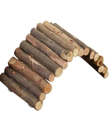 2-Piece Hamster Climbing Toys - Wooden Ladder & Pet Bridge for Hamsters Mice Parrots Hedgehogs & More - Buy Online on GoSupps.com