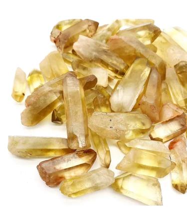 Natural Crystal Rough Wholesale Natural Rough Stone Yellow Crystal Points Raw Citrine Strip for Decorate (Color : 200g)