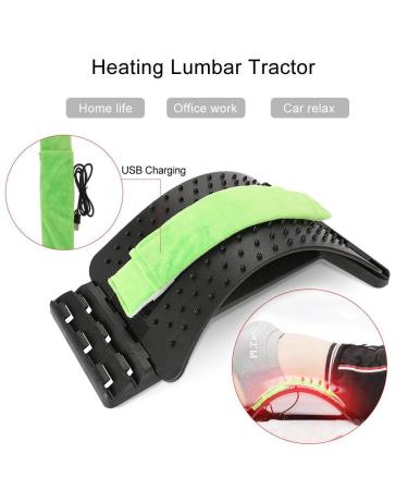 Sonew Arched Back Stretcher | Lumbar Support & USB Heating Waist Massage Mat | Spine Board for Back Stretch (Black & Green) - Shop Internationally - Buy Online on GoSupps.com